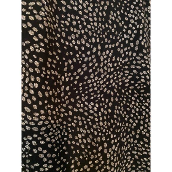 Alice + Olivia Inka Strong Shoulder Mock Neck Dress Black Silver 2 - Picture 3 of 10